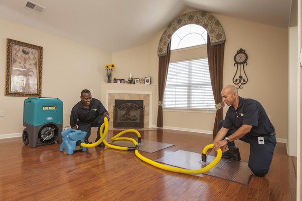 Get Dry First technicians performing structural drying in a Glendale home